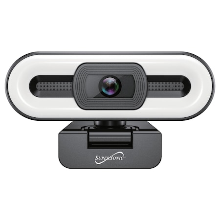 Supersonic SC-941WCL Pro HD Webcam with Ring Light, Black